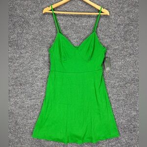 Wild Fable Ribbed Camisole Mini Dress Women Large Green New With Tags